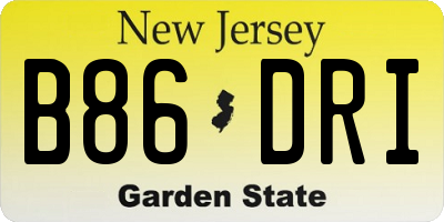 NJ license plate B86DRI