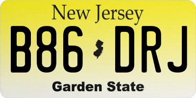 NJ license plate B86DRJ