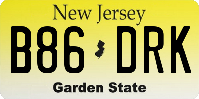 NJ license plate B86DRK