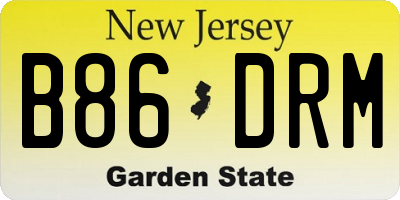 NJ license plate B86DRM