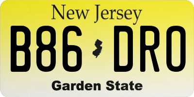NJ license plate B86DRO