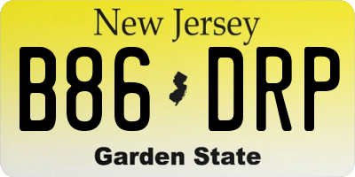 NJ license plate B86DRP