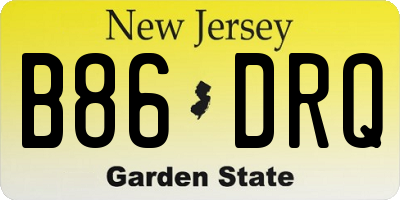 NJ license plate B86DRQ