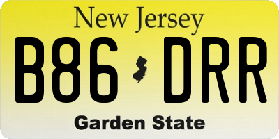 NJ license plate B86DRR