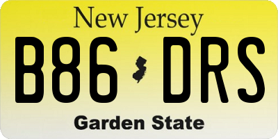 NJ license plate B86DRS