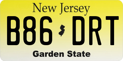NJ license plate B86DRT