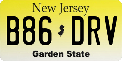 NJ license plate B86DRV