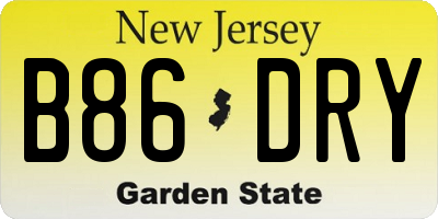 NJ license plate B86DRY