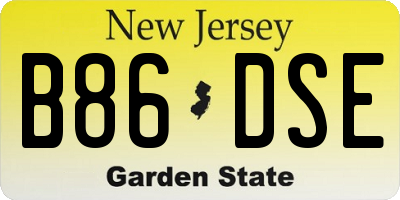 NJ license plate B86DSE