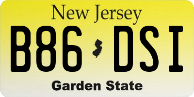NJ license plate B86DSI