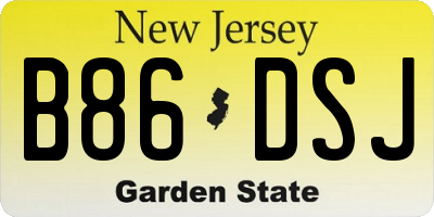 NJ license plate B86DSJ