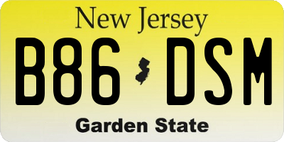 NJ license plate B86DSM