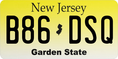 NJ license plate B86DSQ