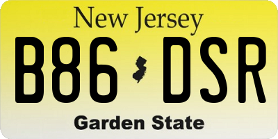 NJ license plate B86DSR
