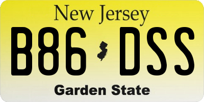 NJ license plate B86DSS