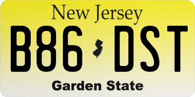 NJ license plate B86DST