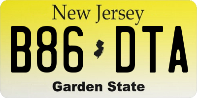 NJ license plate B86DTA
