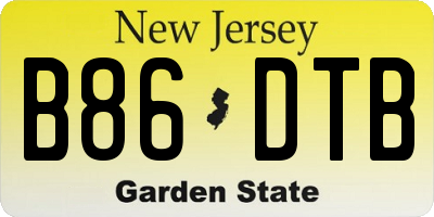 NJ license plate B86DTB