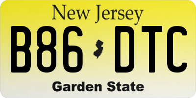 NJ license plate B86DTC