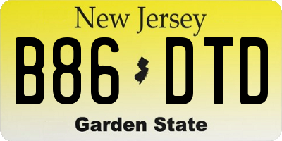NJ license plate B86DTD