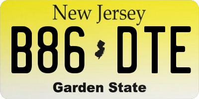 NJ license plate B86DTE