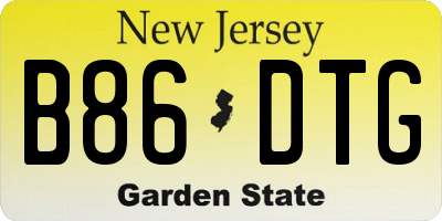 NJ license plate B86DTG