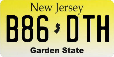 NJ license plate B86DTH