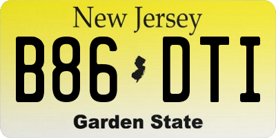 NJ license plate B86DTI