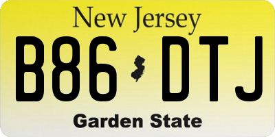 NJ license plate B86DTJ