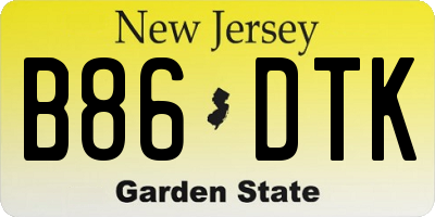 NJ license plate B86DTK