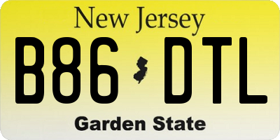 NJ license plate B86DTL