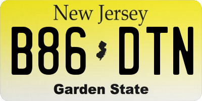 NJ license plate B86DTN