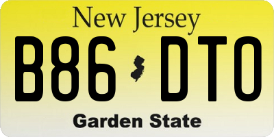 NJ license plate B86DTO