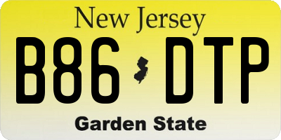 NJ license plate B86DTP