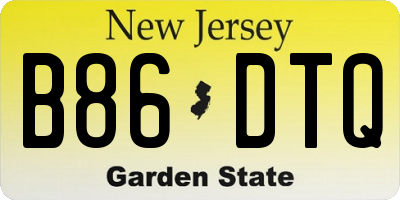 NJ license plate B86DTQ