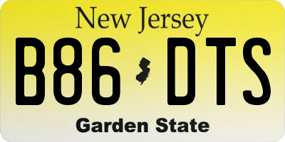 NJ license plate B86DTS