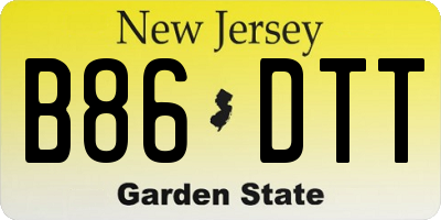NJ license plate B86DTT