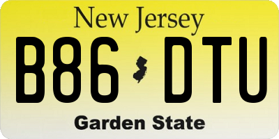 NJ license plate B86DTU