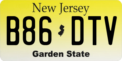 NJ license plate B86DTV