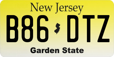 NJ license plate B86DTZ
