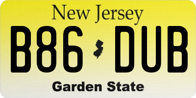 NJ license plate B86DUB