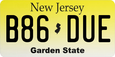 NJ license plate B86DUE