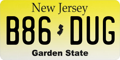 NJ license plate B86DUG