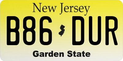 NJ license plate B86DUR
