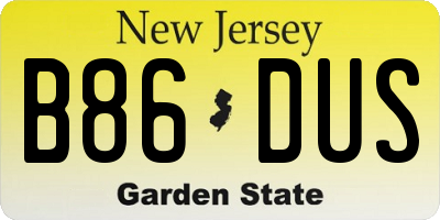 NJ license plate B86DUS