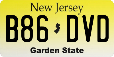 NJ license plate B86DVD