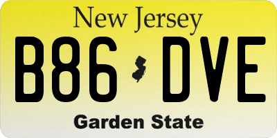 NJ license plate B86DVE