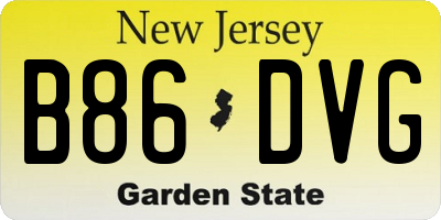 NJ license plate B86DVG
