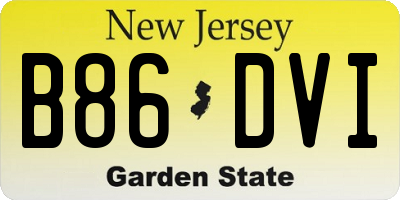 NJ license plate B86DVI