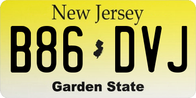 NJ license plate B86DVJ